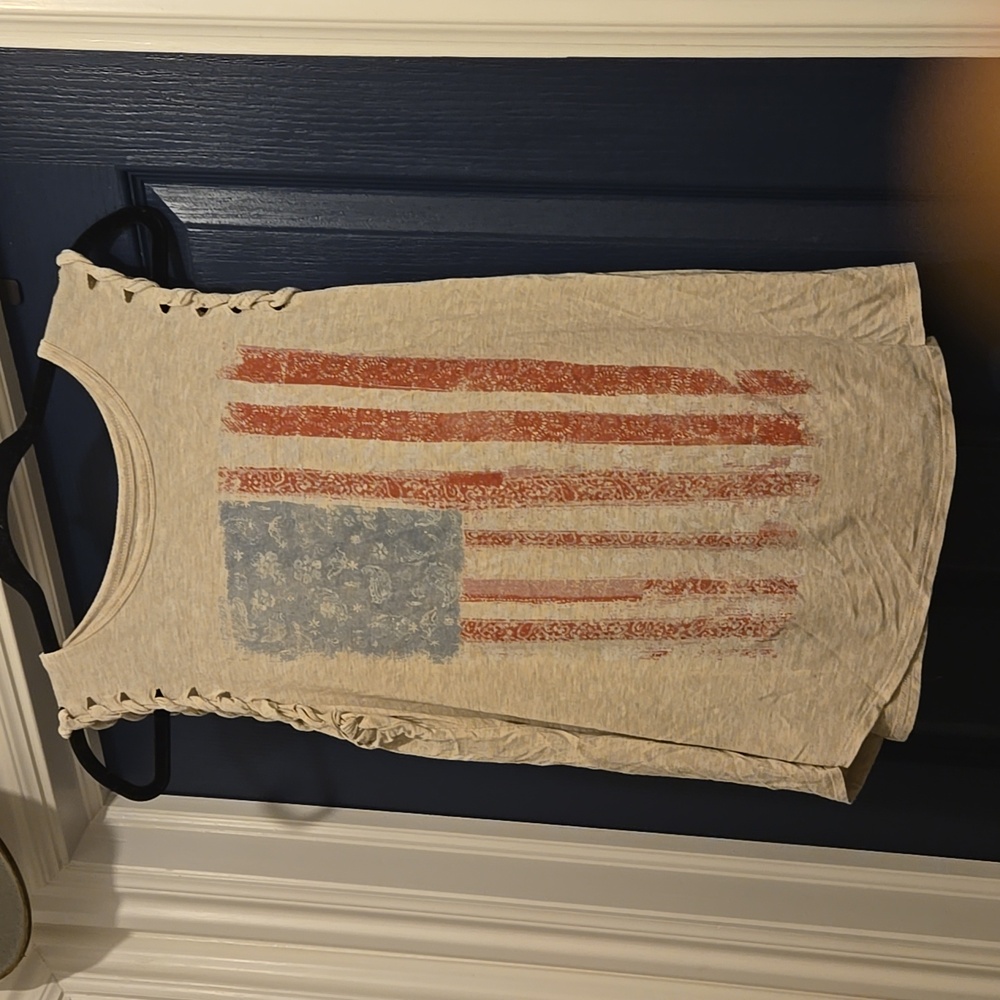 American Flag boho Small flowy tank